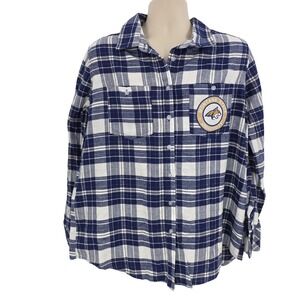 Montana State Bobcats Shirt Women XL Blue NCAA Football ZooZatz Flannel Plaid